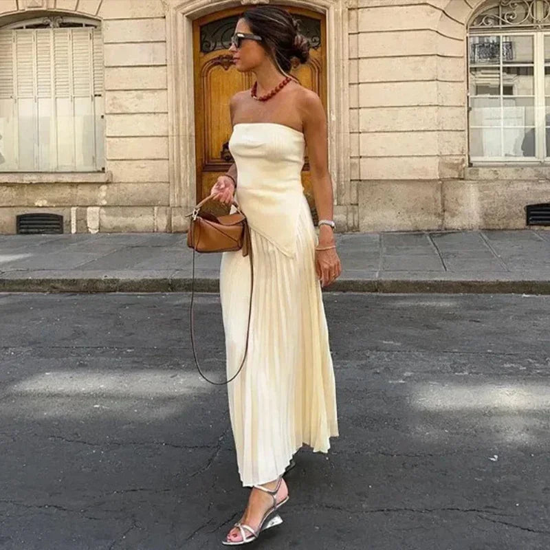 Levoire | Top Sans Bretelles Extensible & Jupe Pleine Taille Haute