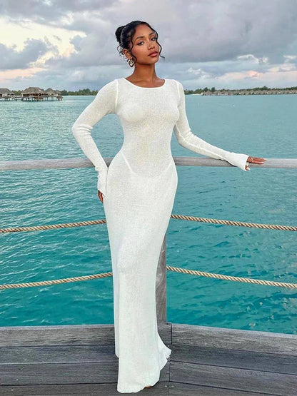 Levoire | Robe Maxi À Pli Ouvert Tricoté