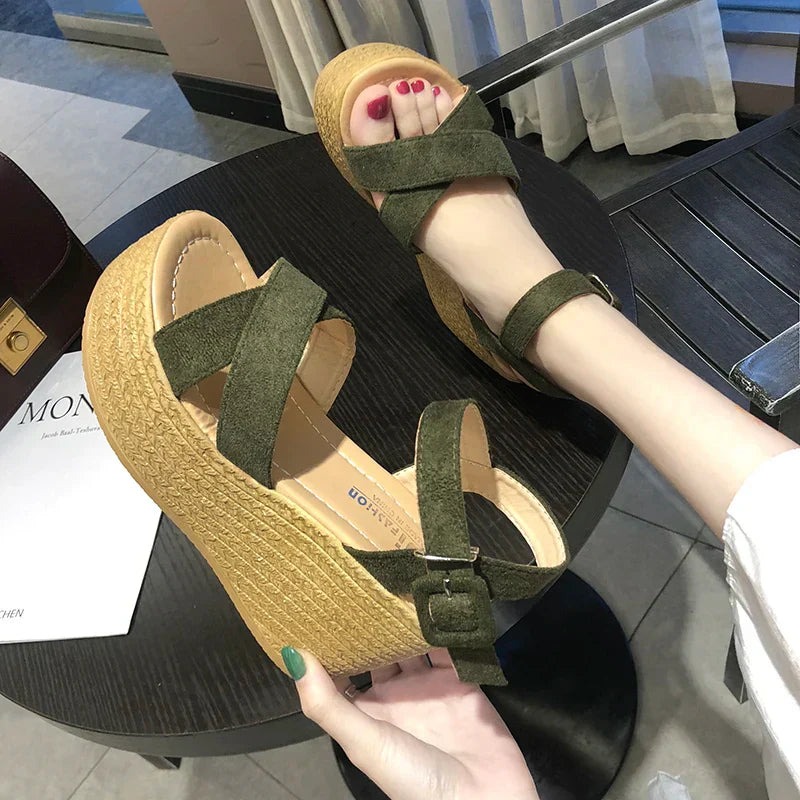 Levoire | Tendance, Confortable Talons Compensés Boho Pour Femmes Avec Sangles