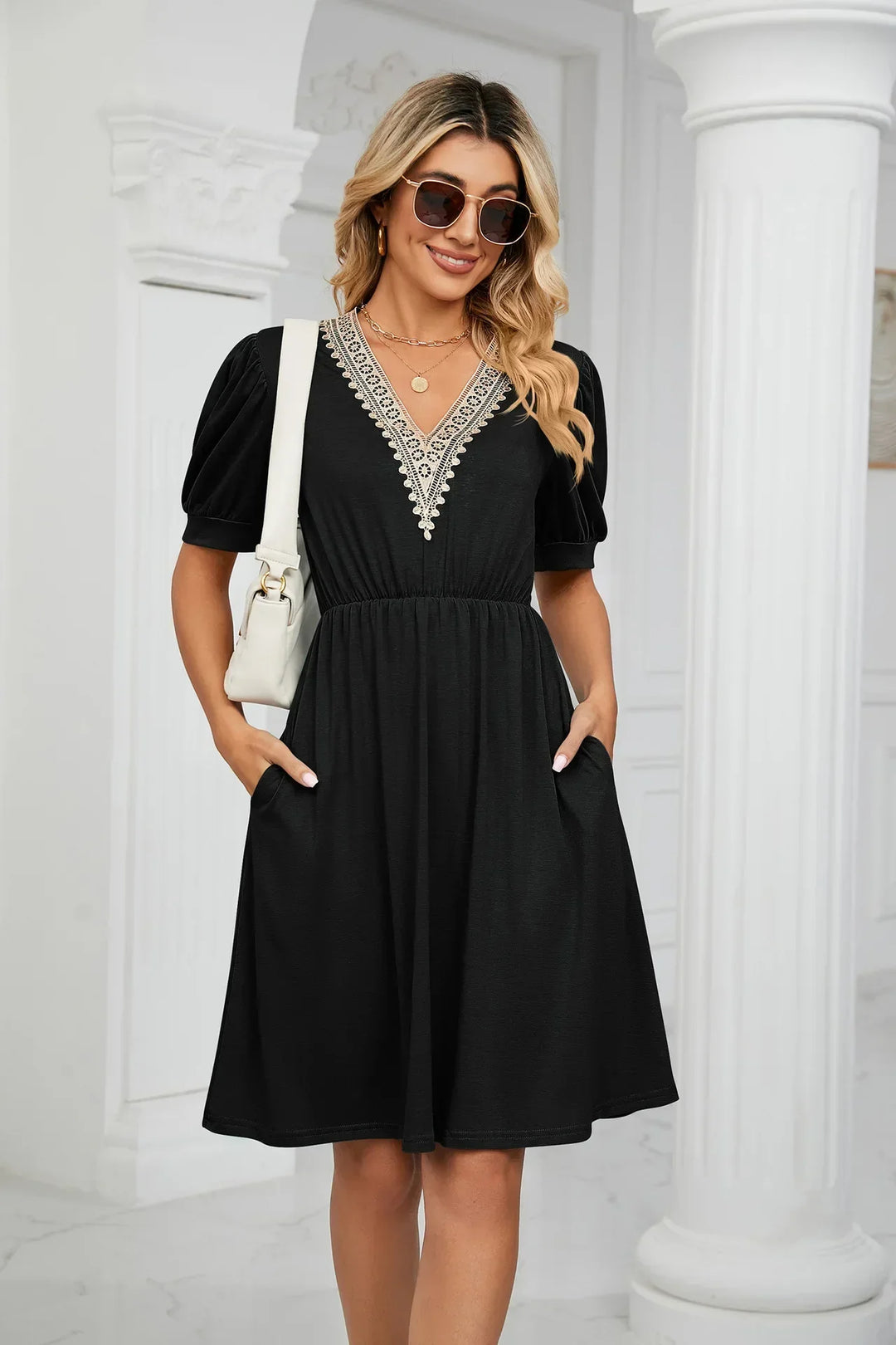 Levoire | Robe En Patchwork Simple Avec Des Pointes Pour Le Printemps/Été
