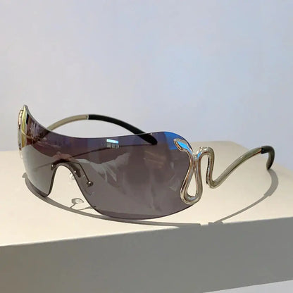 Levoire | Y2K Grande Taille Lunettes De Soleil Années 2000 Noir Gris
