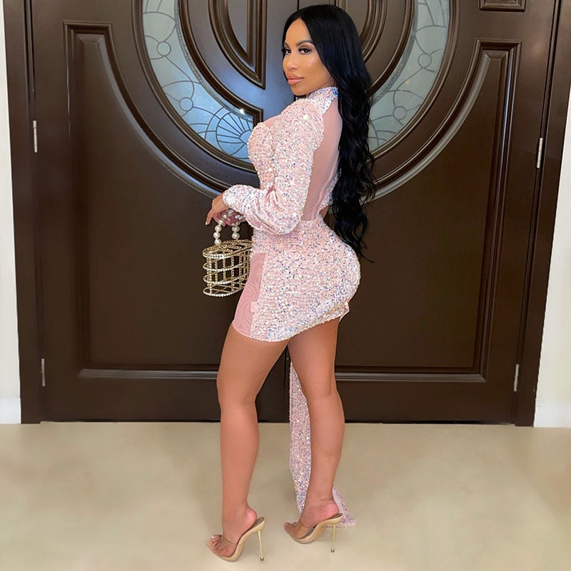 Levoire | Long Sequined Dress With Side Seam