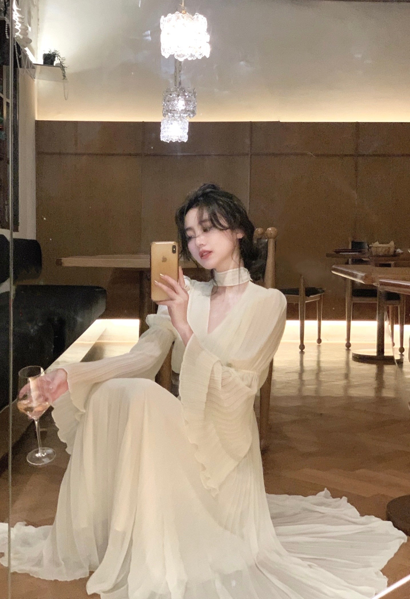 Levoire | Robe Maxi Plissée Vintage Sans Manches