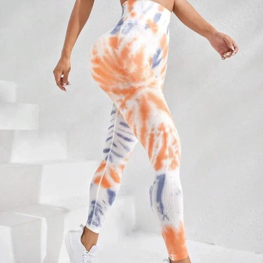 Levoire | Leggings Avec Tie-Dye Coloré Et Fonction Push-Up Orange