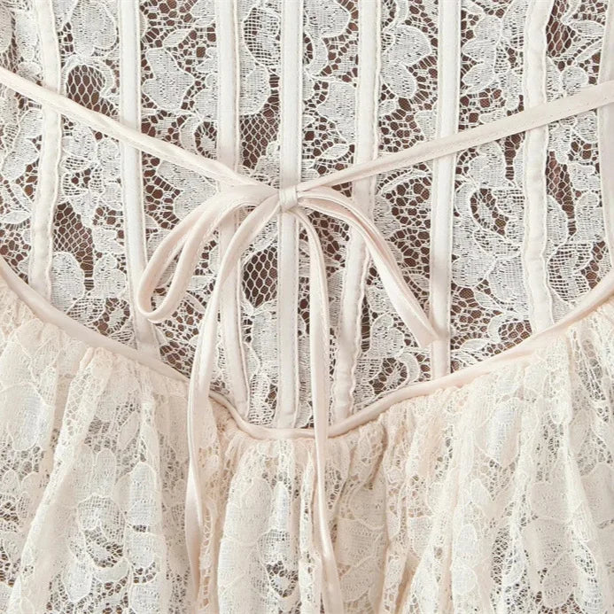 Levoire | Robe Mini En Dentelle De Récolte De Vin