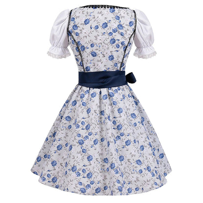 Levoire | Robe Oktoberfest À Manches Courtes En Dentelle Avec Tablier