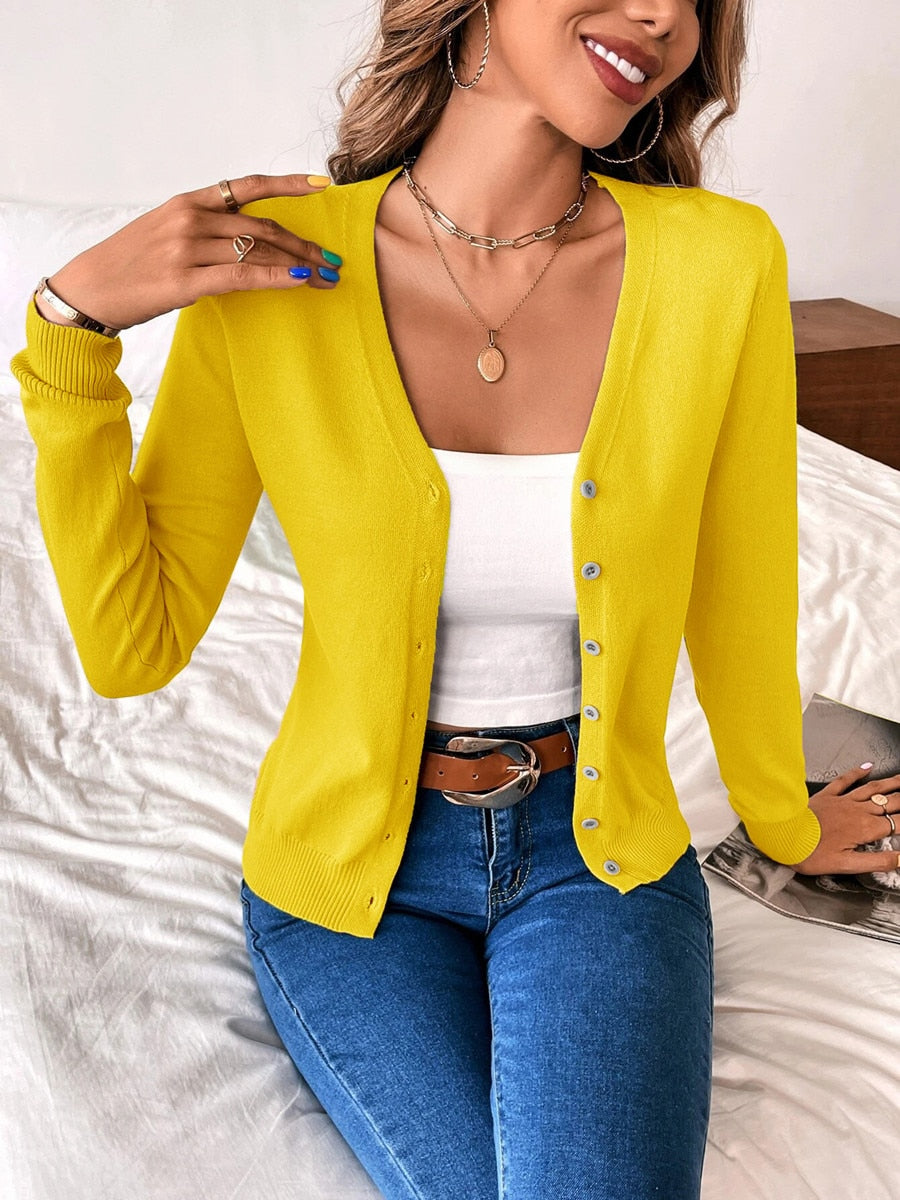 Levoire | Veste Femme Élégante Et Légère Avec Boutons Jaune