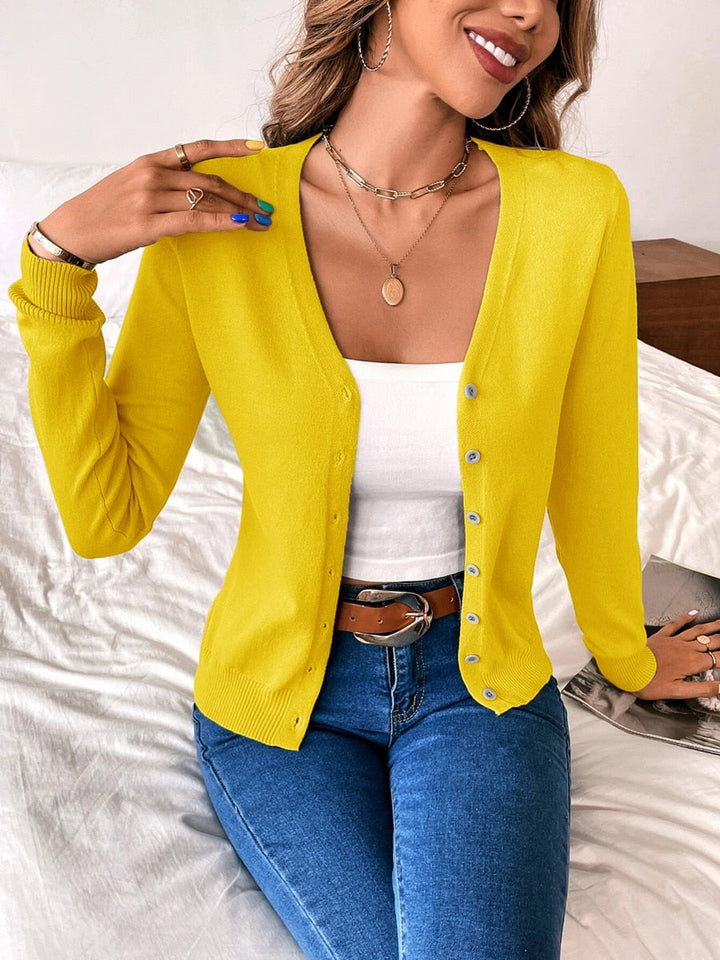 Levoire | Veste Femme Élégante Et Légère Avec Boutons Jaune
