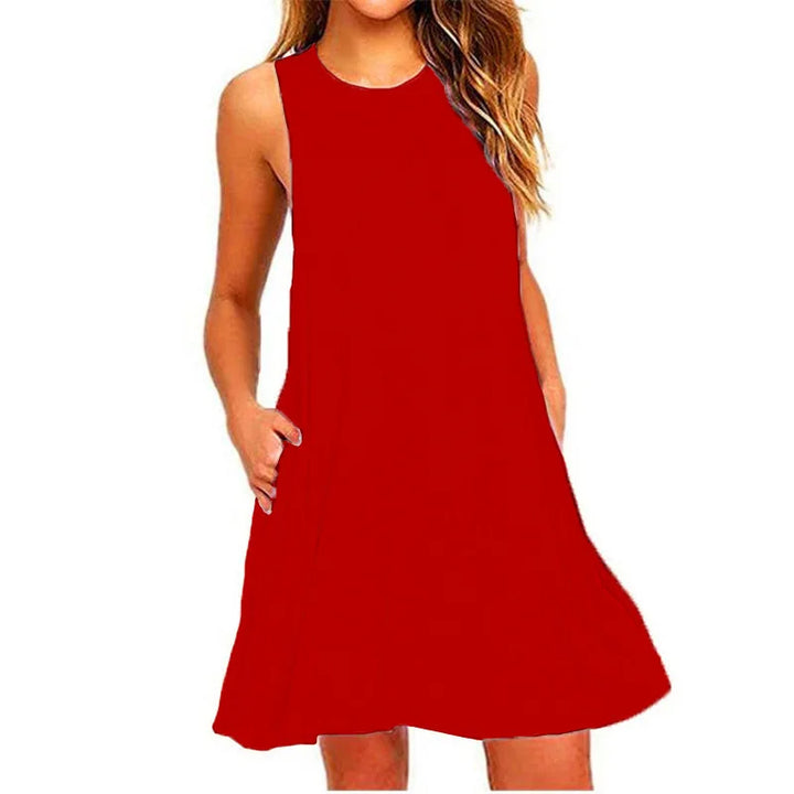Levoire | Robe d'été casual swing pour femme Rouge