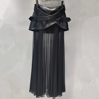 Levoire | Jupe Longue En Cuir Synthétique Noir