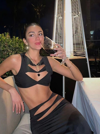 Levoire | Holtiton Sans Épaules Crop Top & Holtiton Jupe Maxi Ensemble