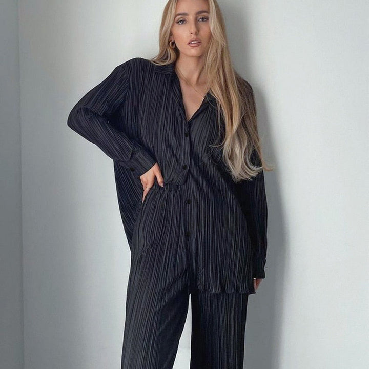 Levoire | Ensemble De Salon Avec Pantalon Large Et Chemise Assortie