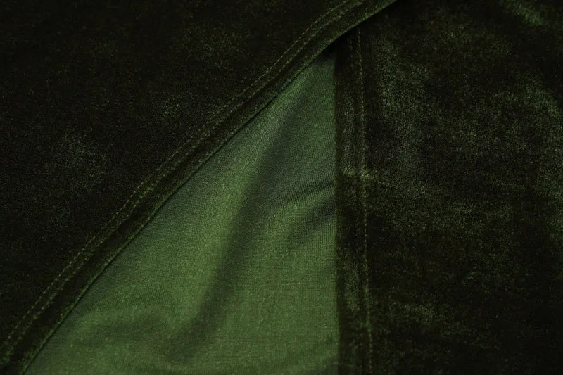 Levoire | Robe Maxi En Velours Vert Avec Cordon Au Dos