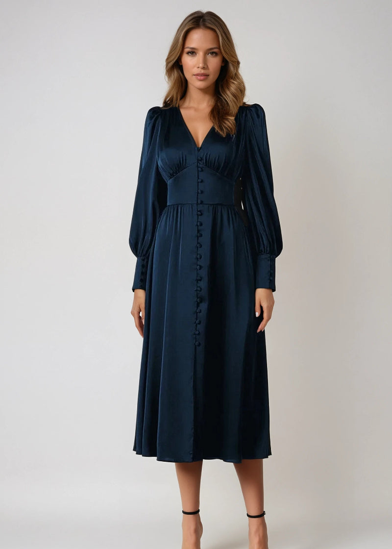 Levoire | Robe Maxi en Soie Décolleté en V pour Femmes