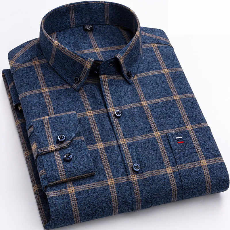 Levoire | Chemise À Carreaux Pour Hommes Bleu foncé