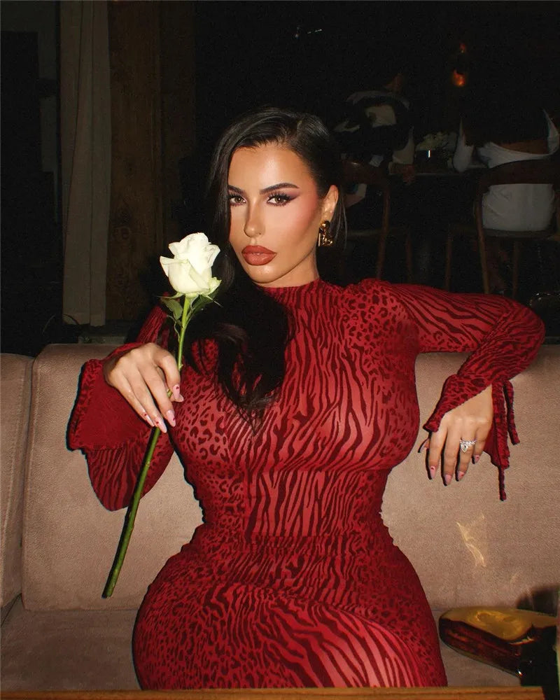 Levoire | Imprimé Léopard-Zèbre-Médium-Avec Capuche-Maxi Robe