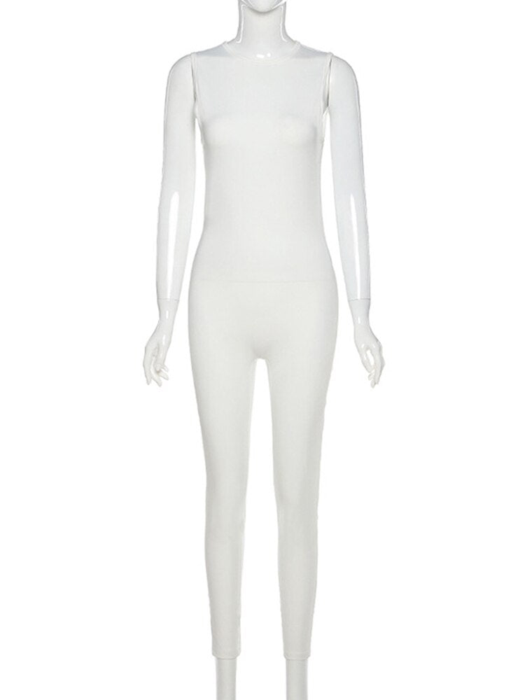 Levoire | Vêtements De Sport À Manches Longues - Combinaison D'Entraînement Ajustée Pour Femmes Blanco - sans manches