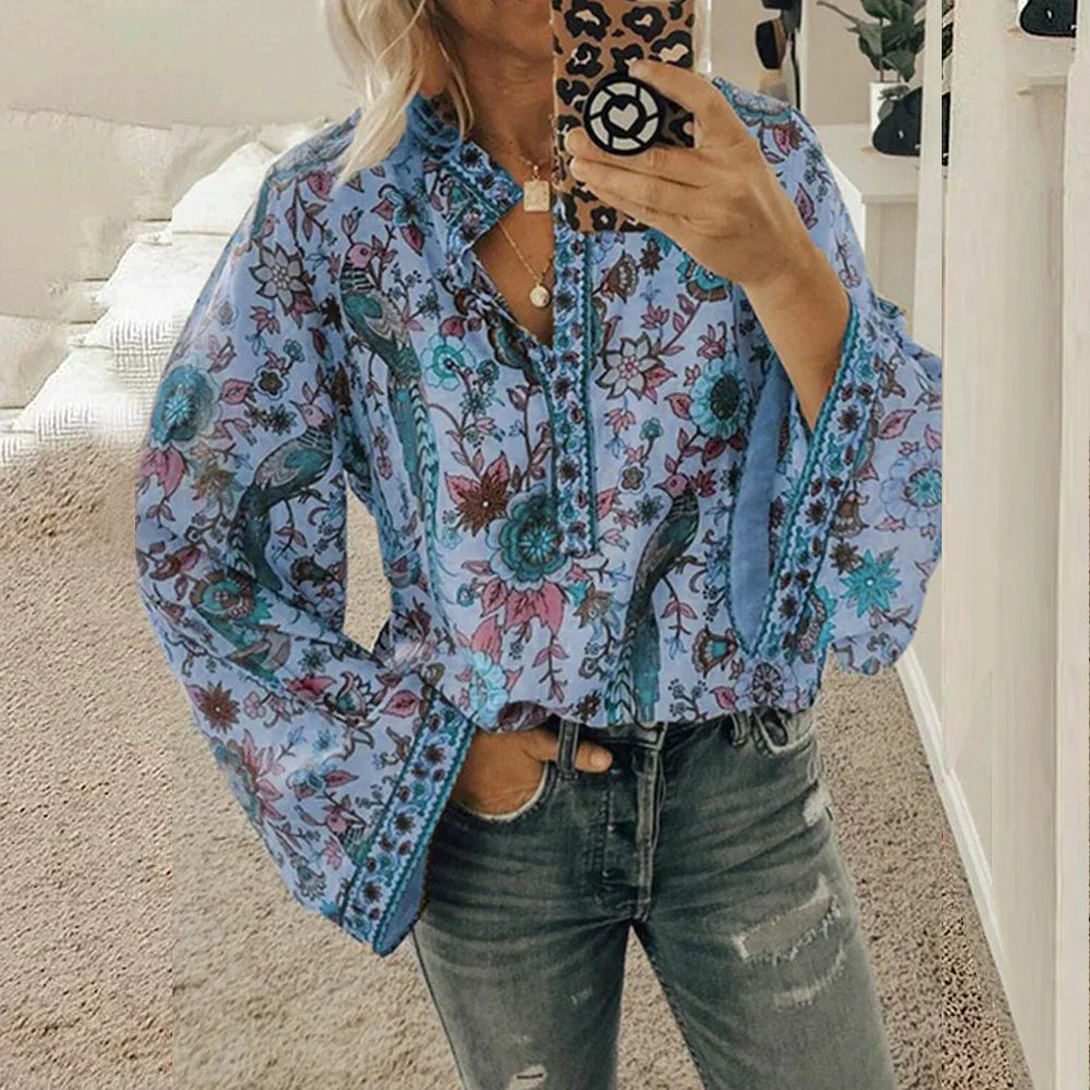Levoire | T-Shirt Imprimé Pour Femmes Elise Bleu
