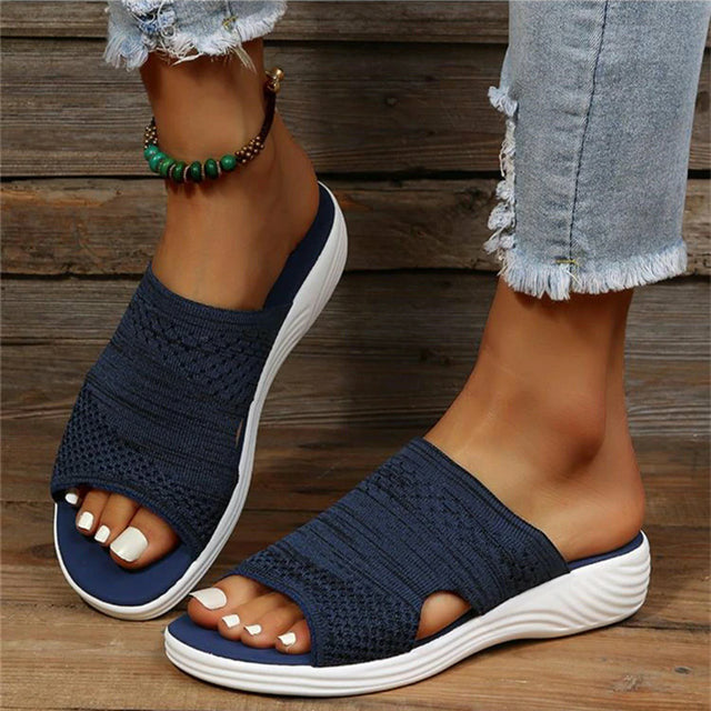 Levoire | Pantoufles En Couleur Unie Bleu