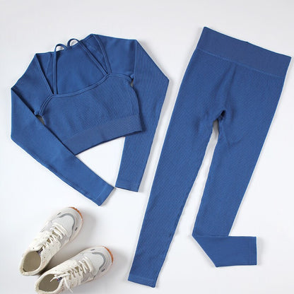 Levoire | Ensemble De Yoga Un Ensemble De Sport Sexy Et Confortable Bleu Clair