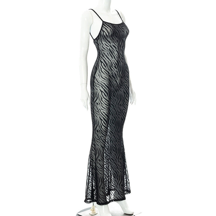 Levoire | Robe Maxi En Maille Zebra