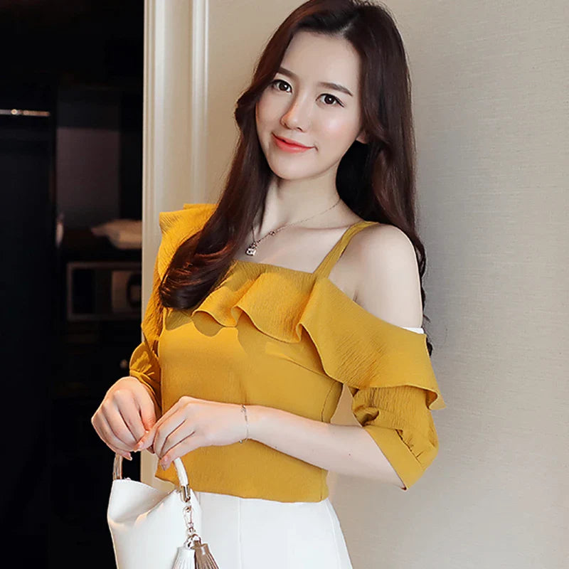 Levoire | Blouse D'Été Tendance Pour Femmes Jaune