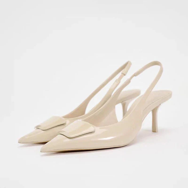 Levoire | Talons De Gala Blancs Élégants Beige