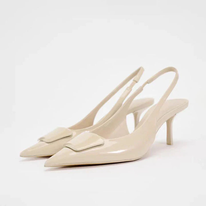 Levoire | Talons De Gala Blancs Élégants Beige