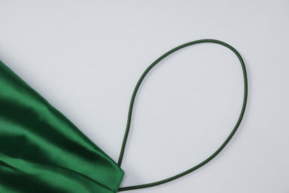 Levoire | Robe Bodycon Longue Satin Vert À Côtés Creux