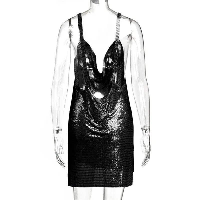 Levoire | Chaîne Métallique Halterneck Mini Robe Sans Métal