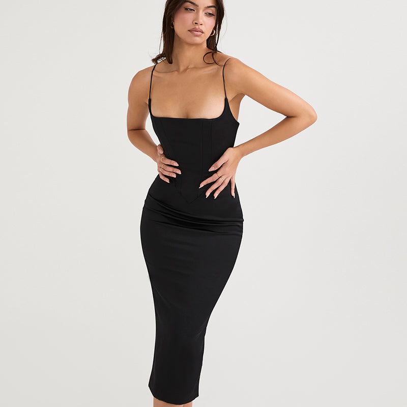 Levoire | Satin Dos Nu Ouverture Robe Maxi