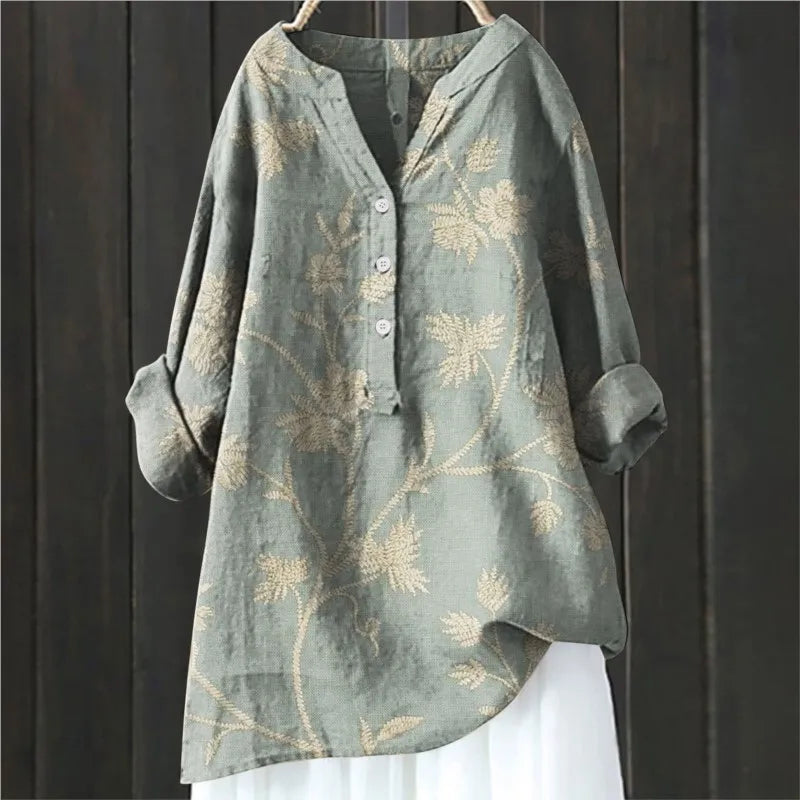 Levoire | T-shirt décontracté à motifs floraux Gris