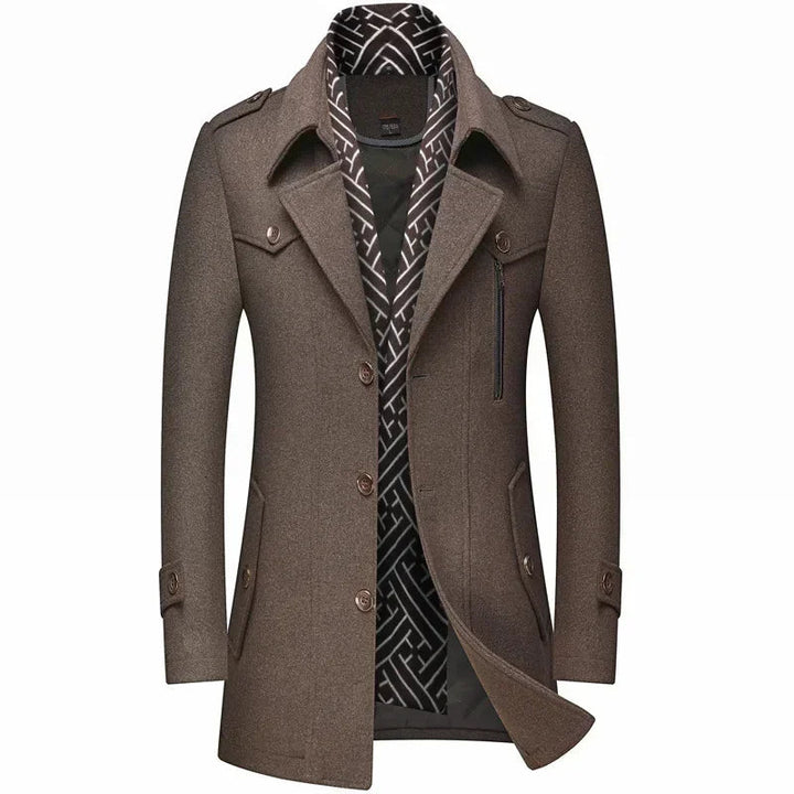 Levoire | Long Wool Coat With Buttons Gris