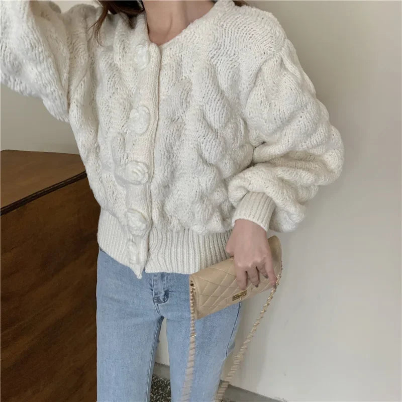 Levoire | Pull Avec Manches Bouffantes Blanc Taille unique