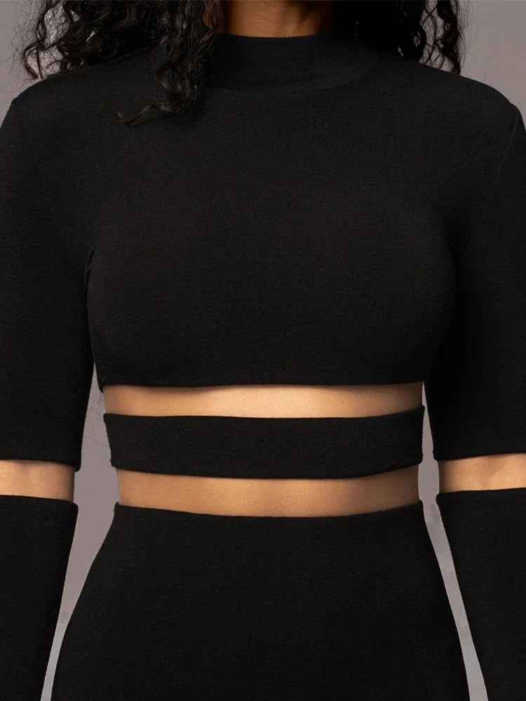 Levoire | Robe Midi Noire Élégante