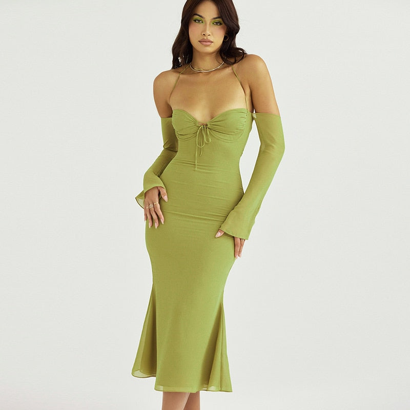 Levoire | Robes Midi Longues À Épaules Dénudées À Halter