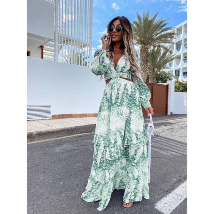 Levoire | Robe maxi avec décolleté Verte