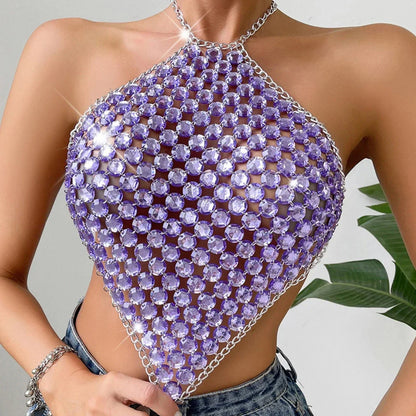 Levoire | Métallique Strass Y2K Lilas Haut Court