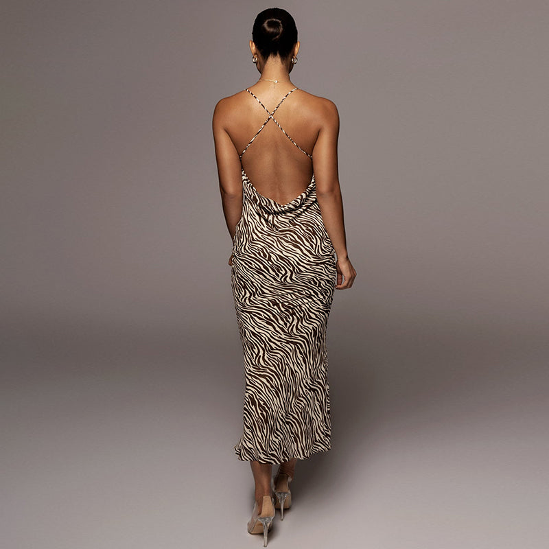 Levoire | Robe Maxi Décontractée À Imprimé Zèbre