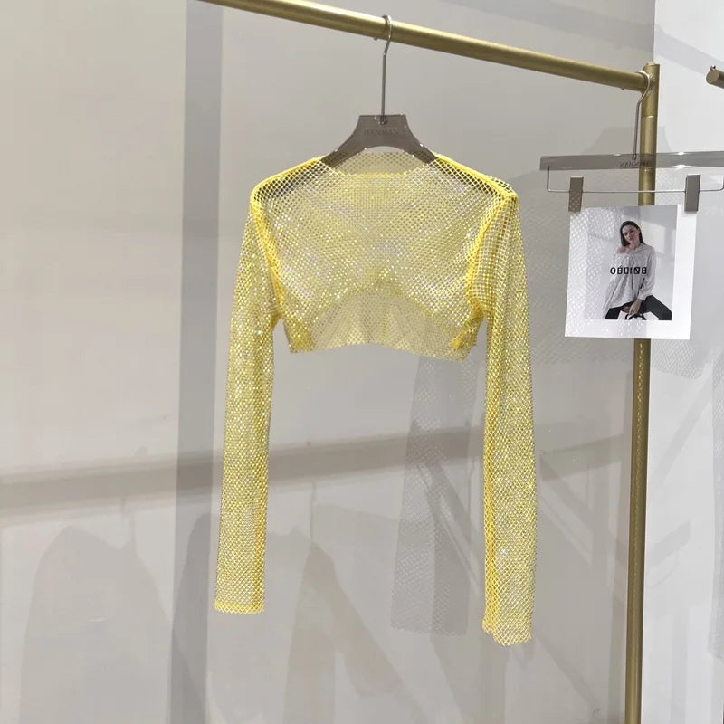 Levoire | Diamond Manches Longues Meshtop Jaune Taille unique