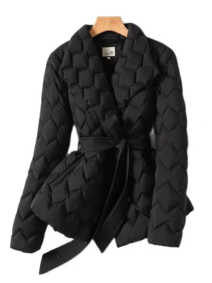 Levoire | Manteau En Duvet Élégant Avec Ceinture Noir