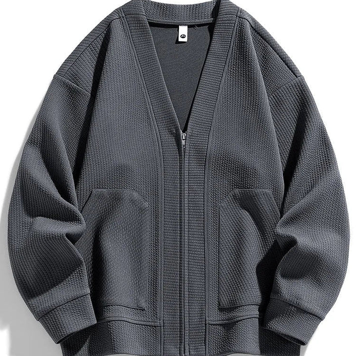 Levoire | Veste Tricot À Manches Longues Avec Fermeture Éclair Gris