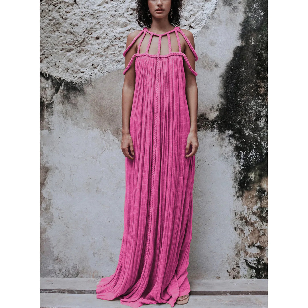 Levoire | Robe Longue En Tissu Fluide Rosa Taille 34-46