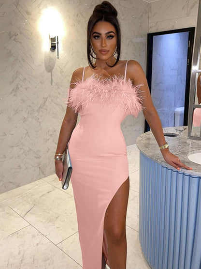 Levoire | Robe Longue Épaules Dénudées À Fente Haute