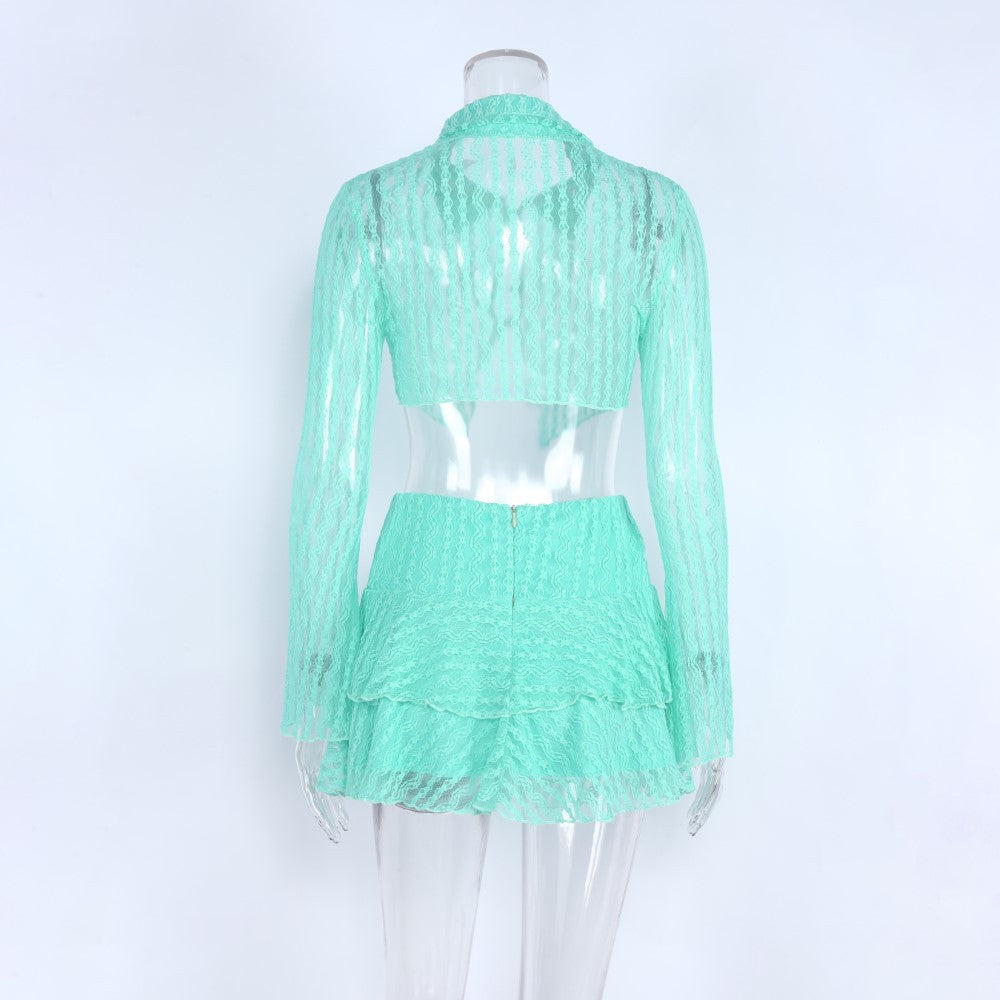 Levoire | Top Court À Manches Longues Robe Mini Plissée