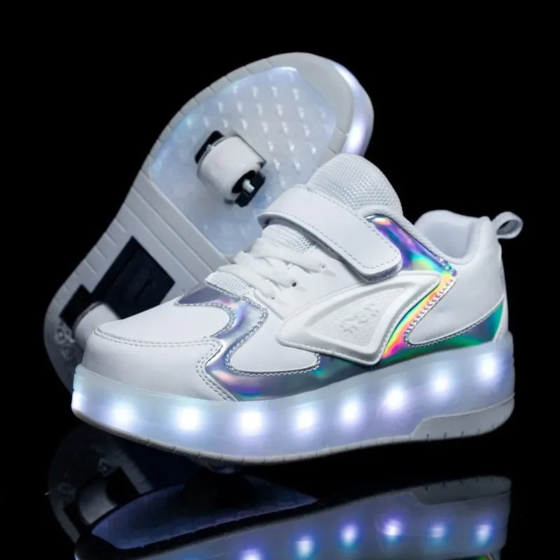 Levoire | Chaussures À Roulettes Led Pour Enfants Blanc