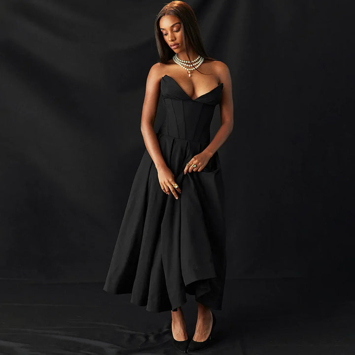 Levoire | Robe Longue Style Corset À Épaules Dénudées