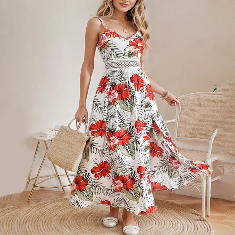 Levoire | Robe Élégante Avec De La Dentelle Rot