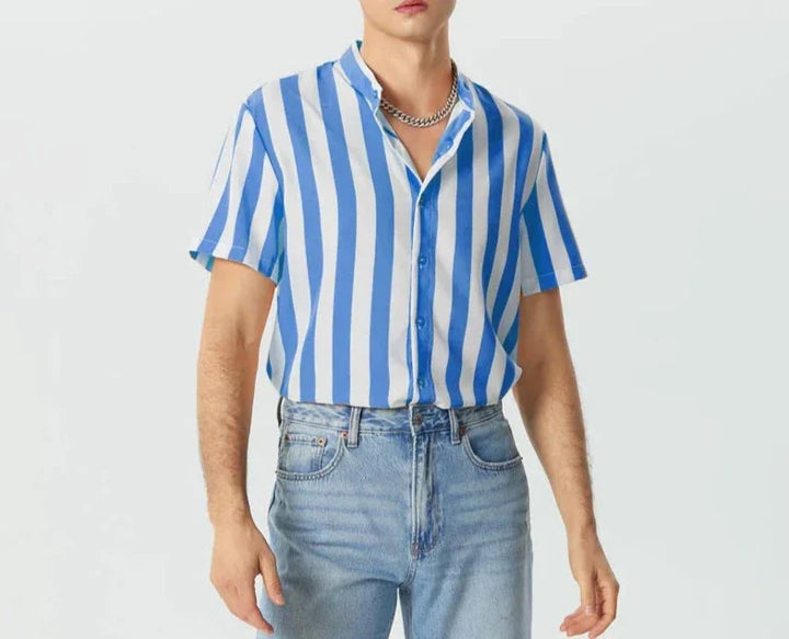 Levoire | Chemise D'Été Streetwear Pour Hommes Avec Col Montant