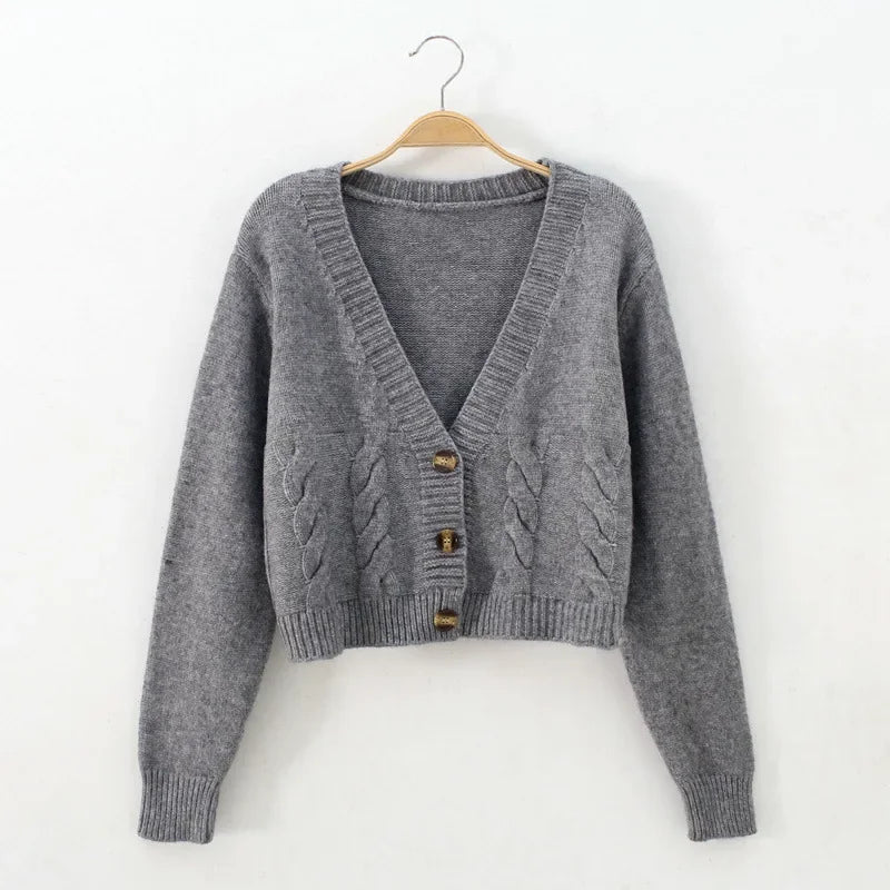 Levoire | Gilet Moderne Pour Femmes Avec Décolleté En V Et Boutons Gris Taille unique